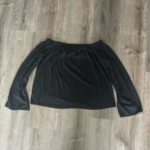 Black Long Sleeve Off The Shoulder Top